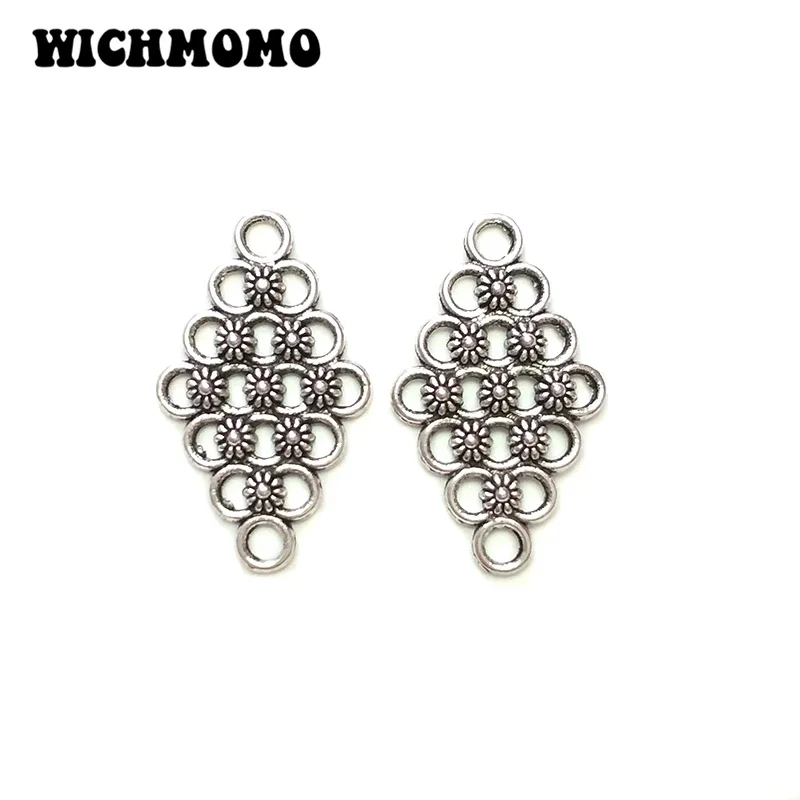 New Fashion 10pieces/bag 29*17mm Zinc Alloy  Porous Connector Charms Linker for DIY Necklace Jewelry Accessories