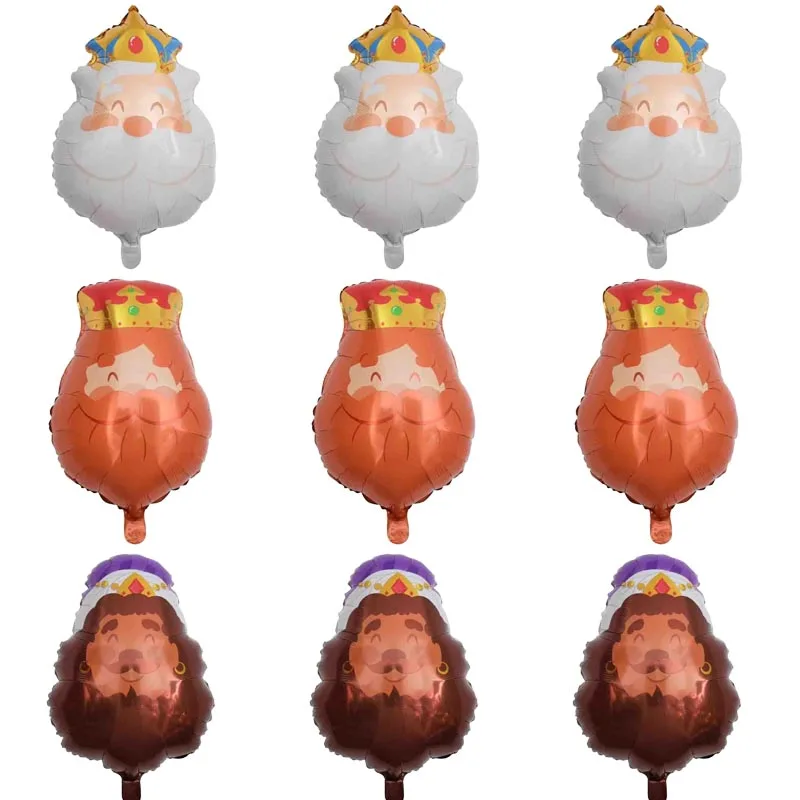 3pcs King Head Aluminum Film Balloon Birthday Party Decoration Children's Festival Toy Decoration Globos