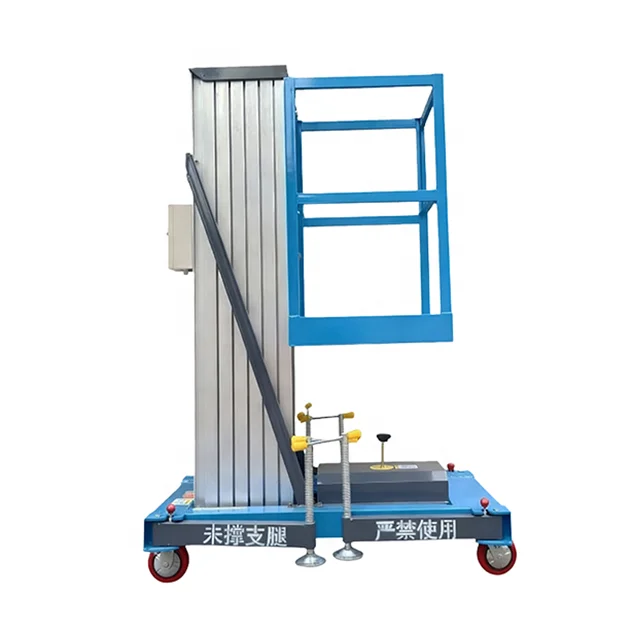 High-Capacity Single Column Aluminum Alloy Lifting Platform-Durable Hydraulic Drive 117kg Rated Load 0.6x0.6m Table Customized