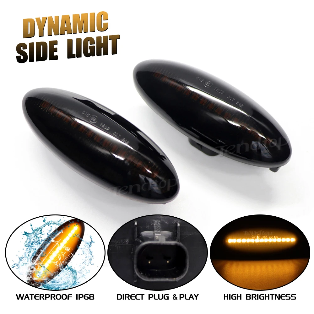 For Toyota Yaris COROLLA Auris Mk1 E15 RAV4 Mk3 Dynamic LED Turn Signal Side Marker Repeater Lamp Sequential Flashing Car Light