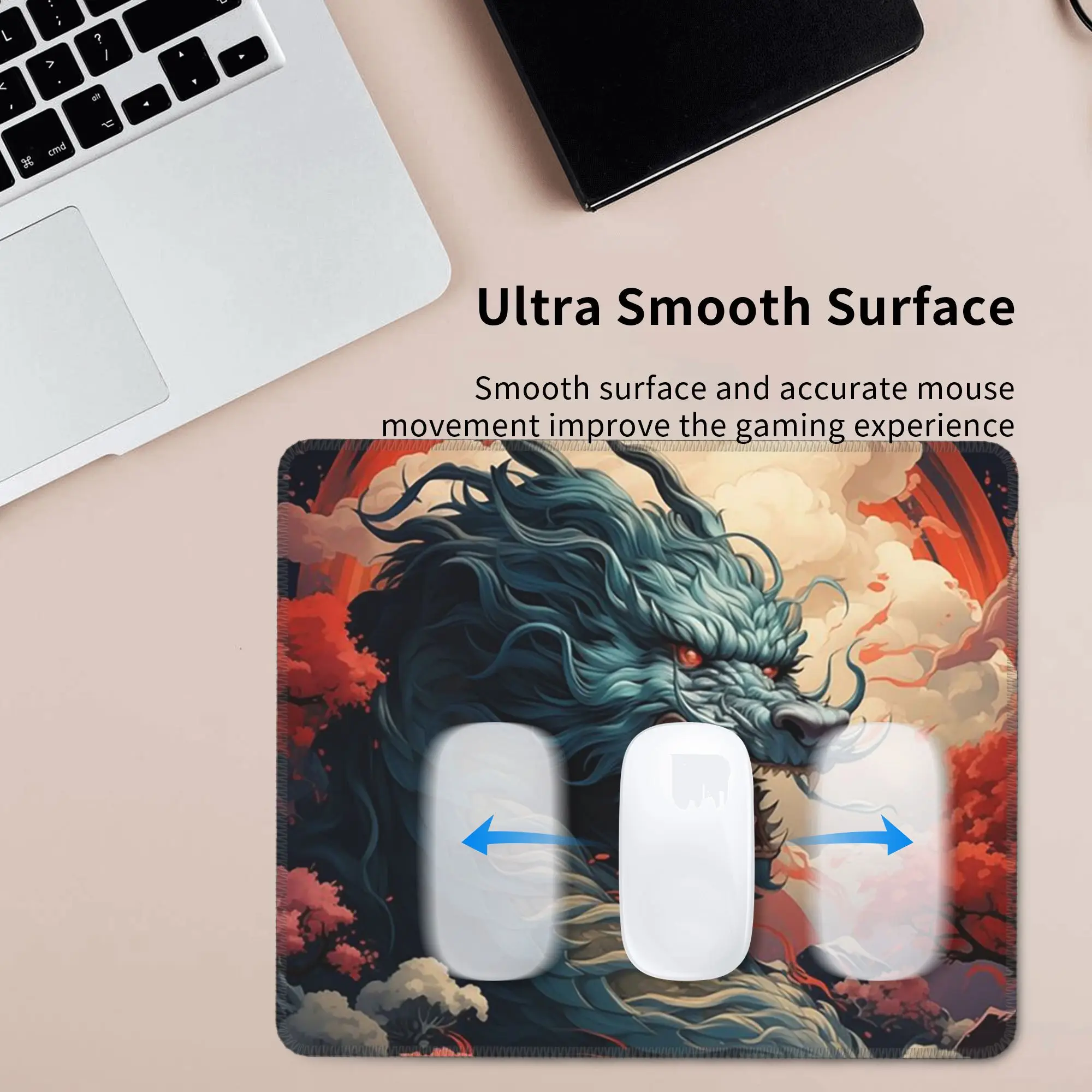 芸者ドラゴンアートマウスパッドコンピュータキーボードマウスマットゲーマー PC ラップトップデスクマットオフィスアクセサリーテーブルマット