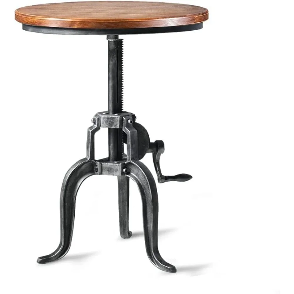 

Промышленный барный стол в деревенском стиле, небольшой столик для бистро, винтажный приставной столик для гостиной, обеденный стол в фермерском доме для кухни, 19,7-25,6 дюйма