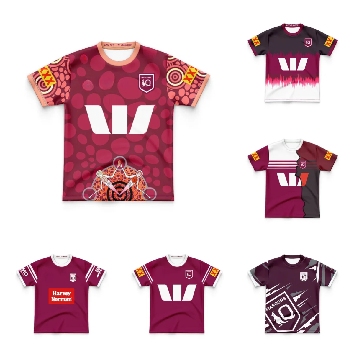 

ДЕТСКАЯ тренировочная футболка Queensland Maroons State Of Origin 2024.