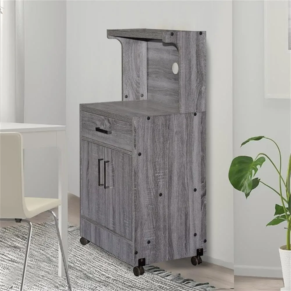 حامل ميكروويف Shelby Kitchen الخشبي الرمادي من Better Home Products