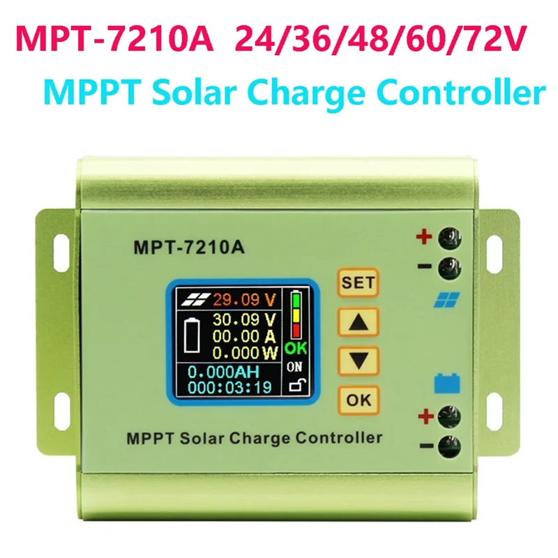 Contrôleur de Charge solaire MPPT MPT-7210A 24V/36V/48V/60V/72V, régulateur solaire, panneau de chargeur de batterie, Module de tension Boost