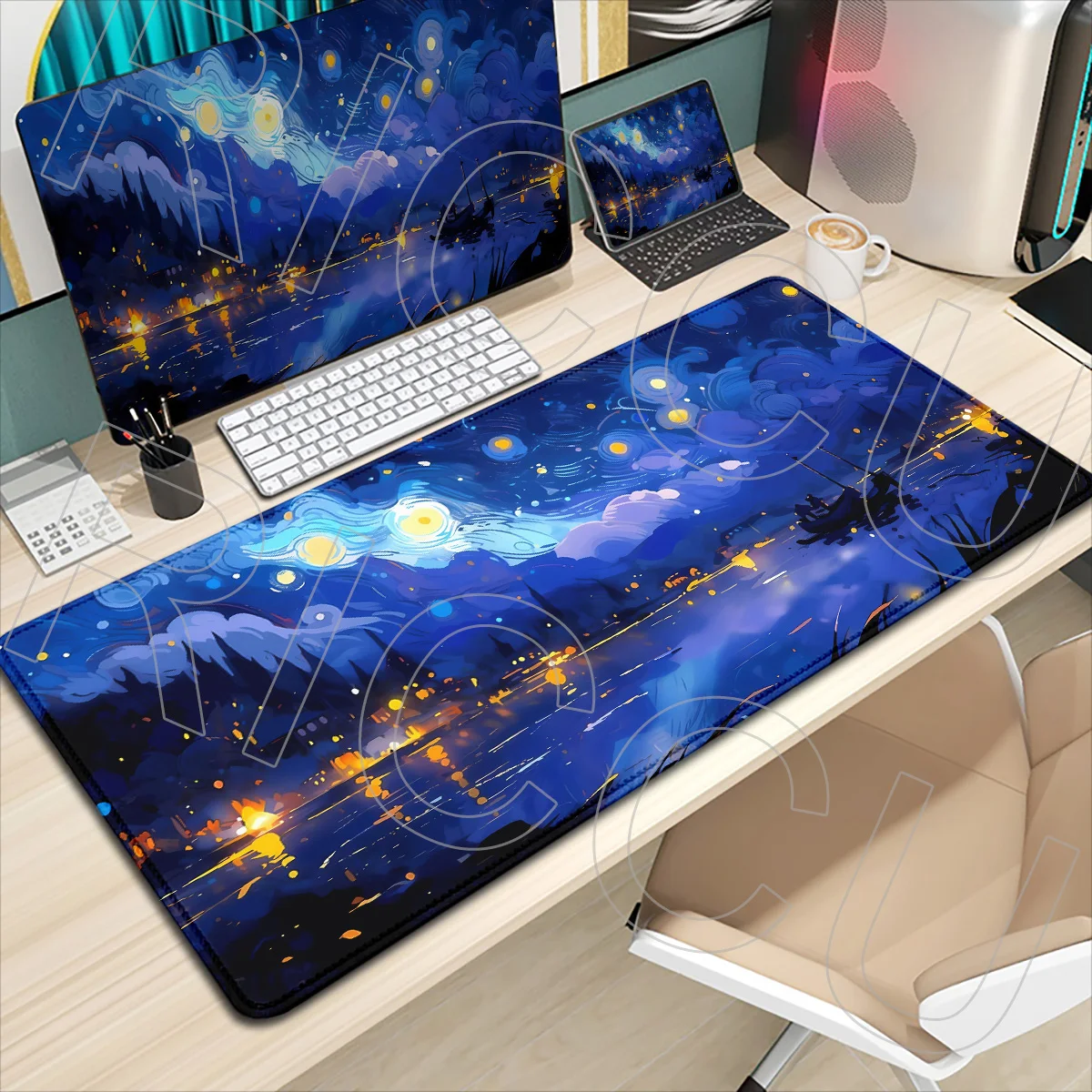 HD print XXL Van Gogh Oil art starry sky Mouse Pad Gaming Laptops Keyboard Mat Deskmat Pc Accessories Desk Protector Mats carpet