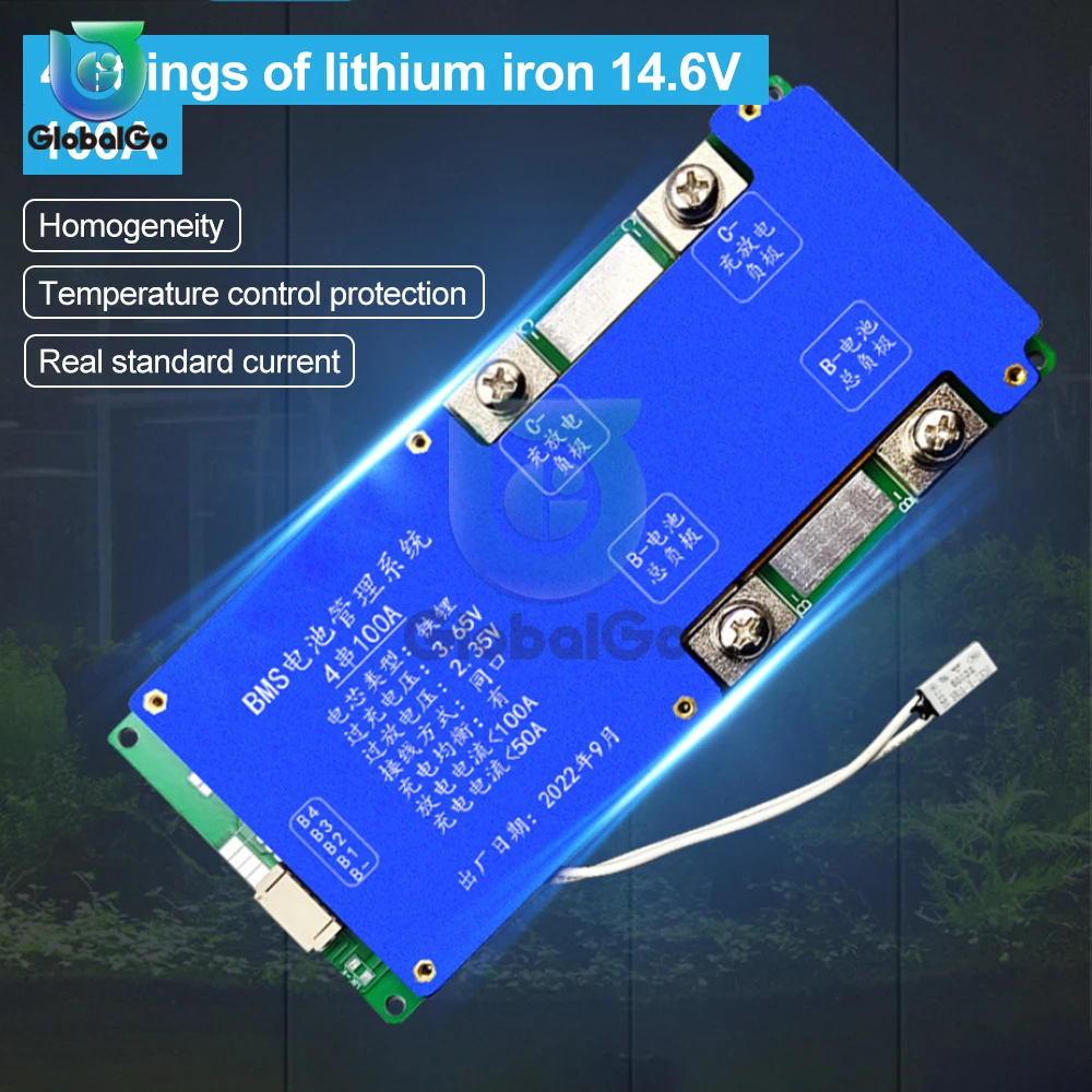 

BMS 4S DC14.6V 8S 24V 100A LiFePO4 Battery Balance Charge Board Equalizer NTC Temperature Protection Equalizador