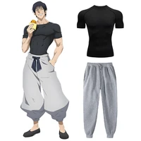 Conjunto de camisa de compresión de Anime Jujutsu Kaisen Toji, conjunto de rendimiento informal, camiseta de secado rápido para entrenamiento atlético para hombre + pantalones de chándal Unisex