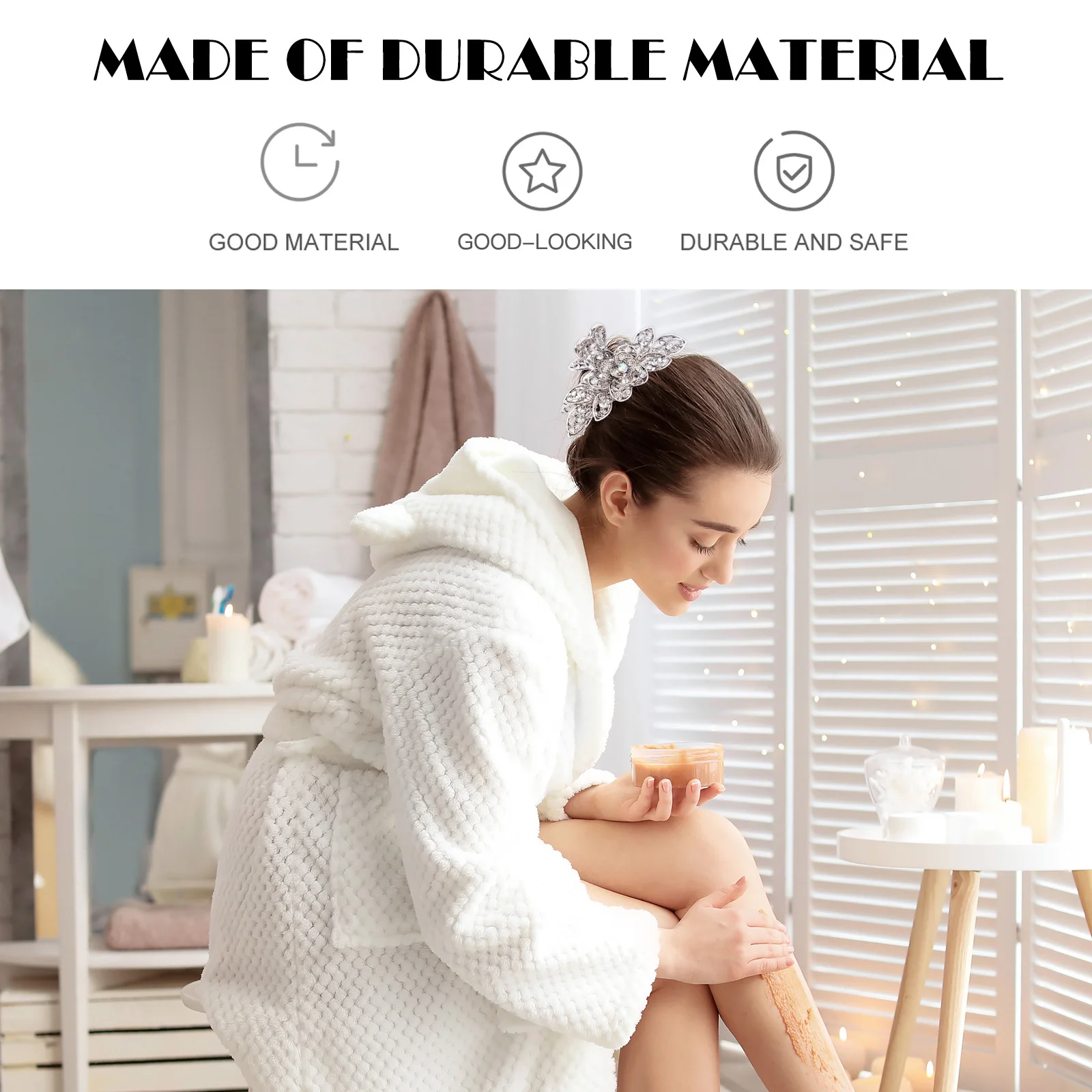 

2pcs Vintage Rhinestone Flower Hair Claw Clip Metal Zinc Alloy Strong Hold Jaw Barrette For Women Wedding Party Hairstyle Tool