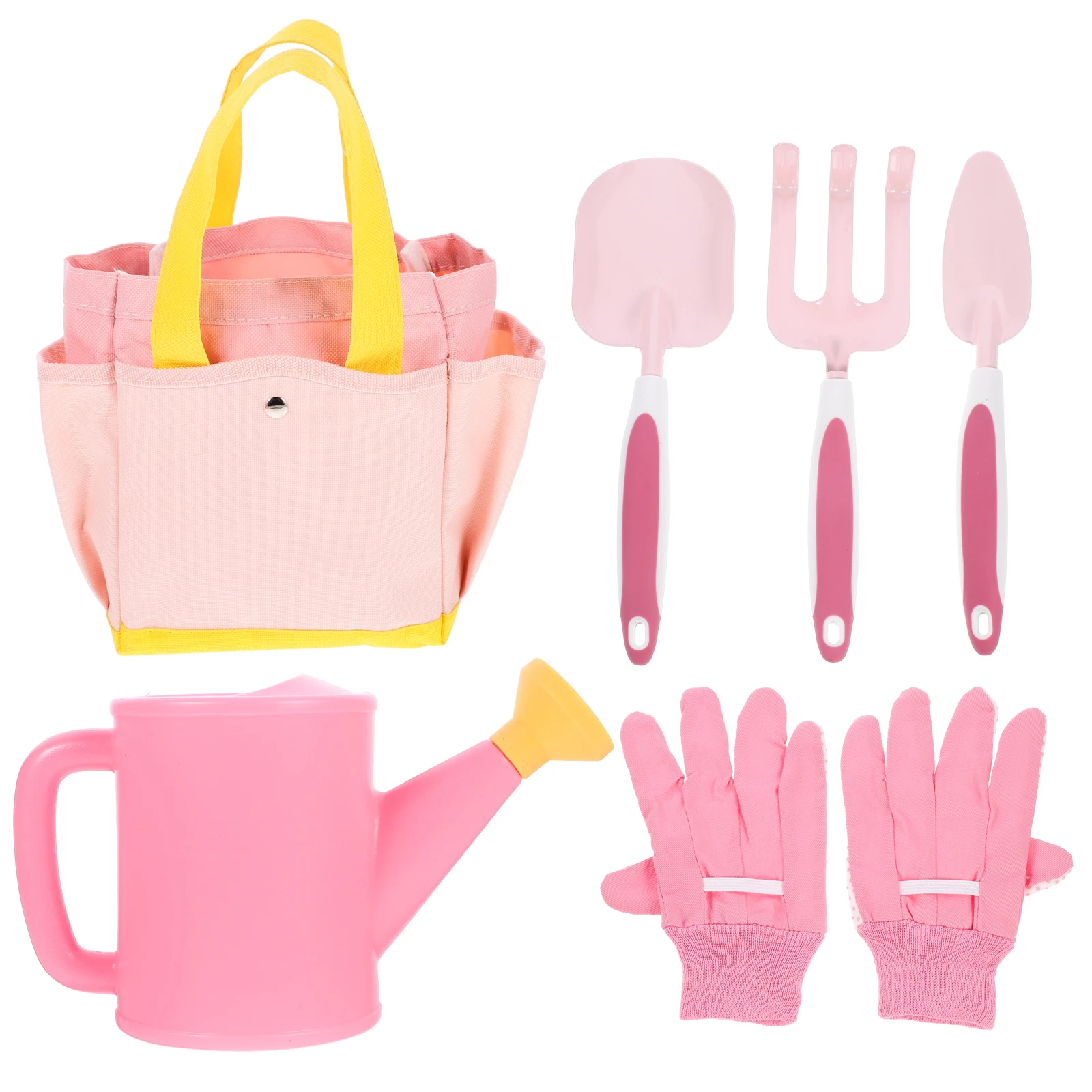 

1 set Kids Gardening Set Pink Shovel Rake Tools Small Planting Toys Flower Basket Child Fun Garden Supplies Kit