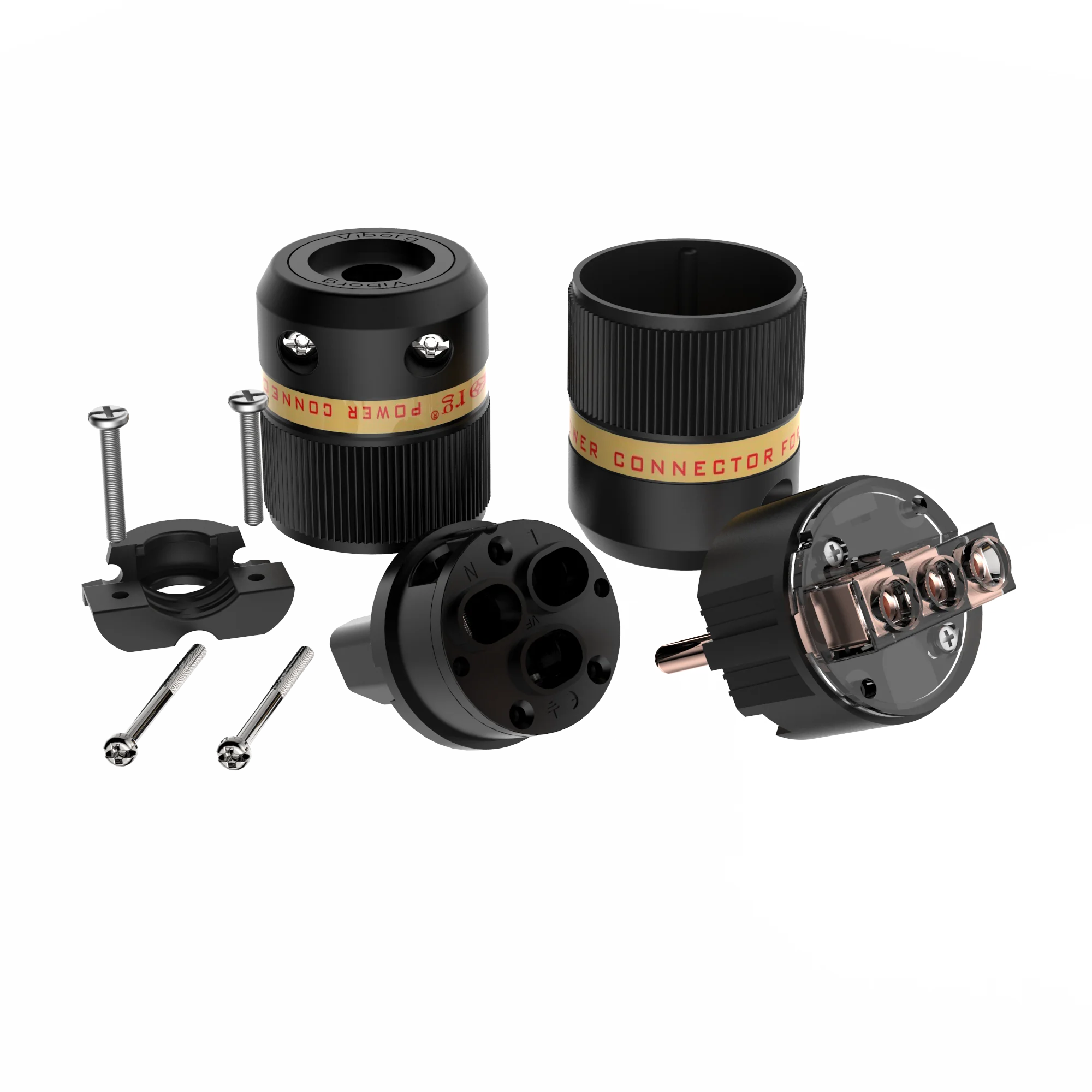 Viborg Audio VE501+VF501 reines Kupfer unplattiert EU-Schuko-Netzstecker IEC-Buchse für DIY-Audiokabel