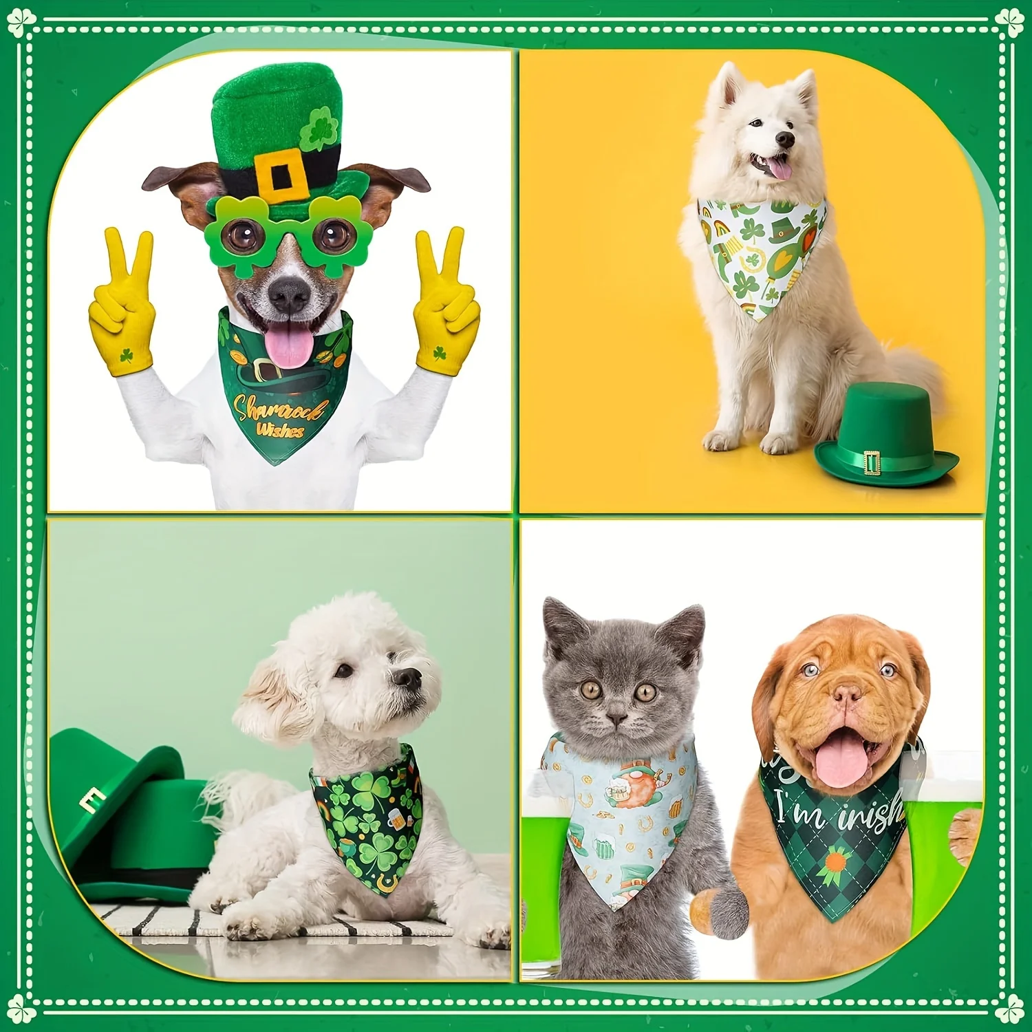 30 Stück St. Patrick's Day Hunde-Bandana-Schal-Zubehör, Frühling, Sommer, Urlaub, Hunde-Bandana, Haustier-Dreiecksschal, weiches Lätzchen für Haustiere und Katzen – Detail 6