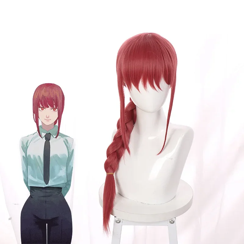 

Парик для косплея Человека-бензопилы, розово-пурпурная прическа с косами