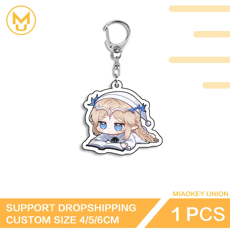 Chibi Prone Posture Pajamas Wuthering Waves Cartethyia Art DIY Premium Double Sided Key Chains Innovative Pretty Jewelry