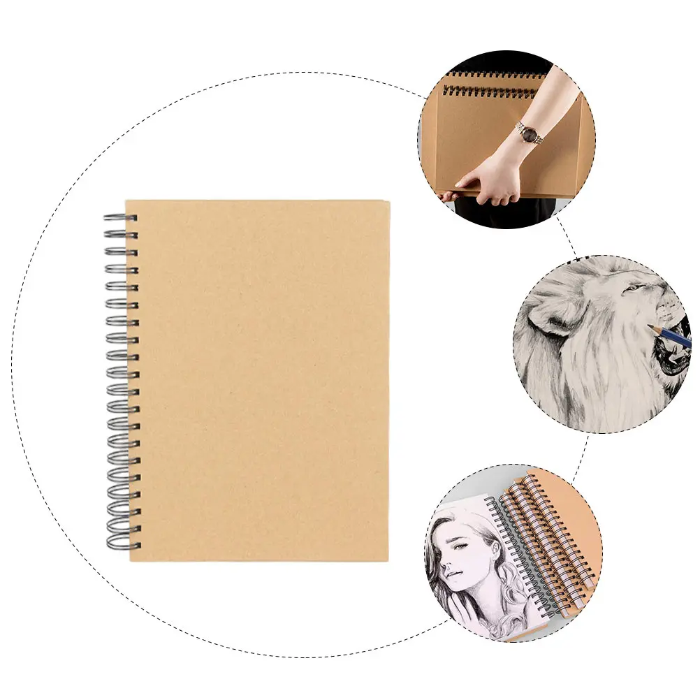 1 pc Sketch Book Thick Paper Durable Spiral Binding Flat Lay For Student Artist Kids Graffiti Notebook Diy Painting Book Drawing