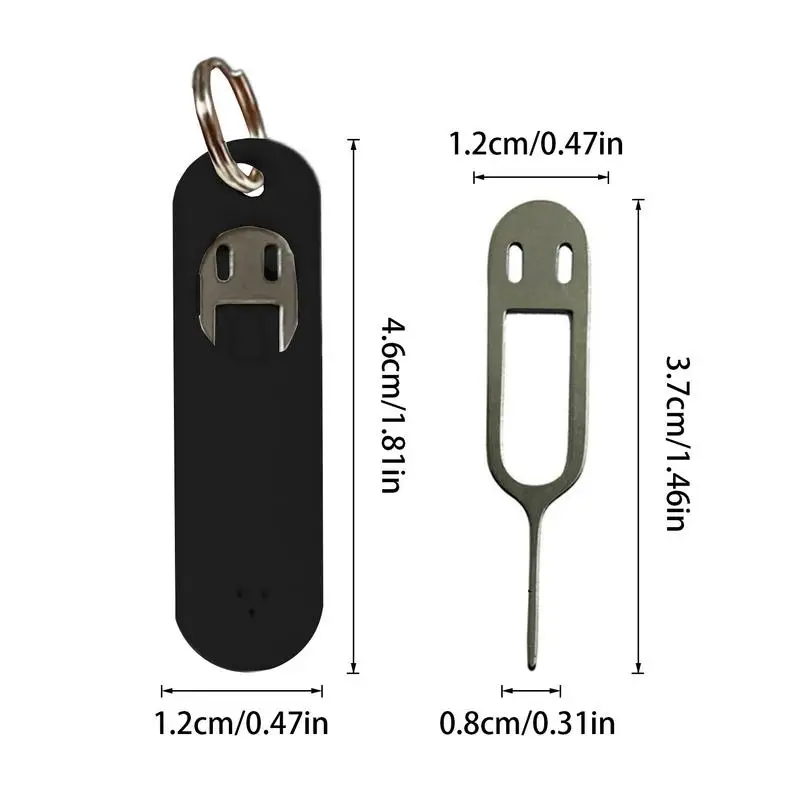 1szt Anti-Lost Sim Card Eject Pin Needle with Storage Case Universal Mobile Phone Steel Ejector Pin SIM Card Tray Opener Keychain