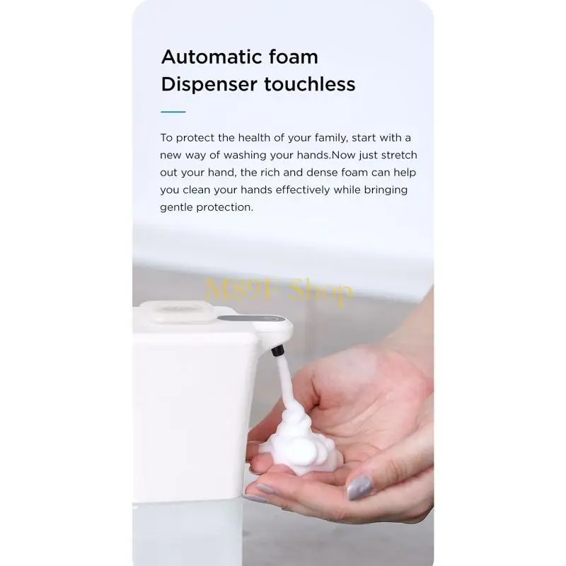 เครื่องจ่ายสบู่สบู่อัตโนมัติ M89F USB แบบชาร์จไฟได้แบบชาร์จไฟแบบชาร์จไฟได้ด้วยการเคลื่อนไหวอินฟราเรดกล่องน้ำมันหอมระเหย