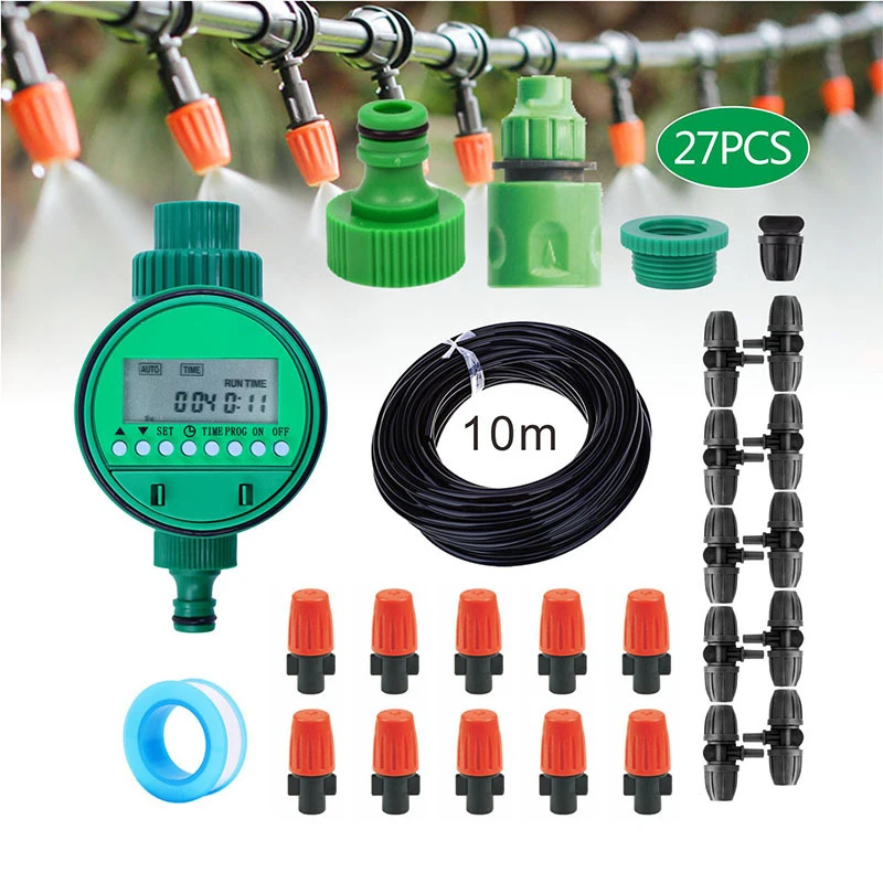 Water Timer With LCD Screen Automatic Garden Watering System Water Drip Irrigation System