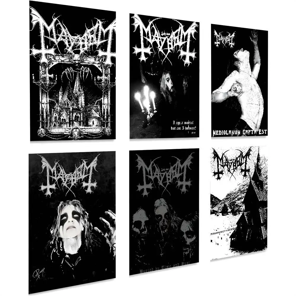 

Black Rock Band M-MayhemS Poster Suitable For Living Room,bedroom,bar,Hallway Bar Wall Art Prints Decoration Gifts