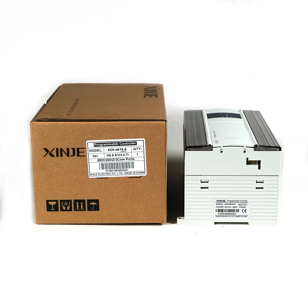 

XINJE XD5 Series XD5-48R-E XD5-48T-E XD5-48RT-E XD5-48T4-E XD5-48T6-E AC220V 20DI 20DO Enhanced PLC Industrial Controller in box