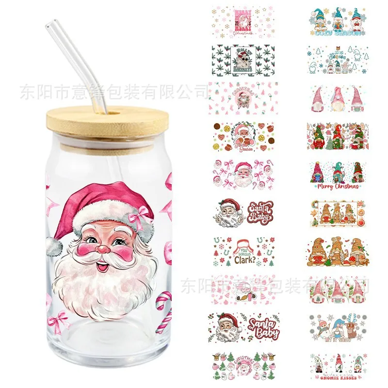 

Santa Claus UV DTF transfer crystal transparent glass sticker material decoration cross-border series