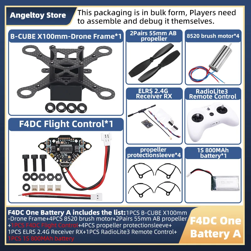 B-CUBE X100 Drone Frame Kit Carbon Fiber Racing Drone Quadcopter INAV Beatflight F4DC Ardupilot Flight Control