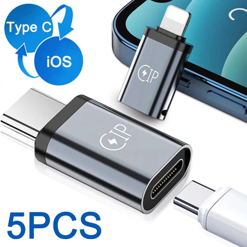 5/3/1PCS OTG Adapter Mobile Phone Charging Port Converters USB C Type C Male To IOS Female Connectors for IPhone Samsung Xiaomi