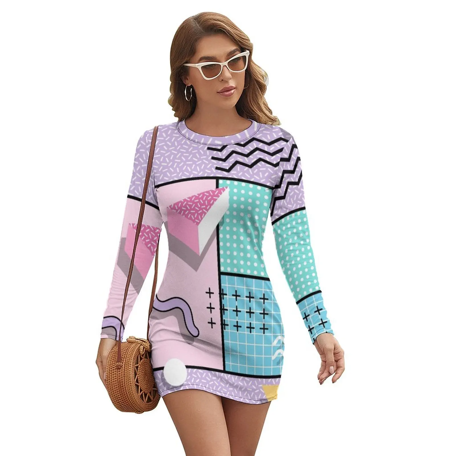 

Memphis Party Long-sleeved Dress dresses with long sleeves summer woman dress 2024 dresses for womens