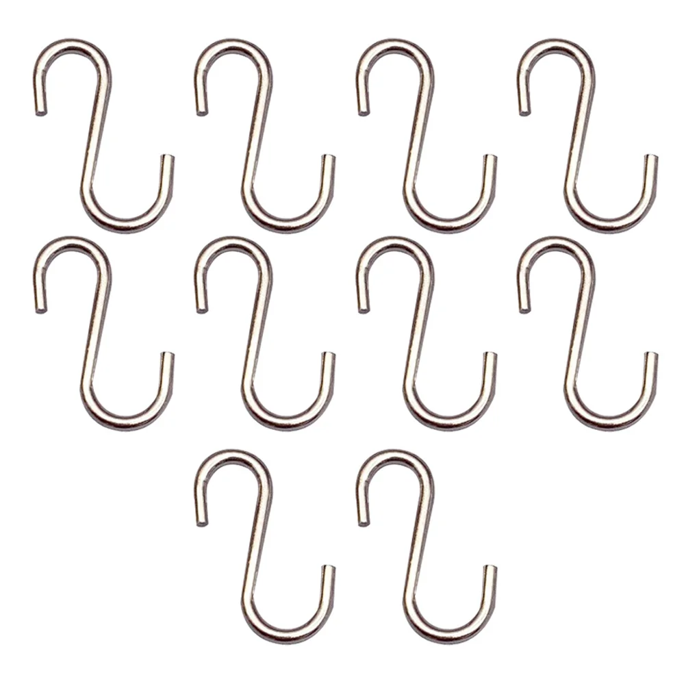 

10 Pcs S-hook Dollhouse Playtime Small Hooks Tiny for Hanging Decorate Kitchen Metal Wire Shelving