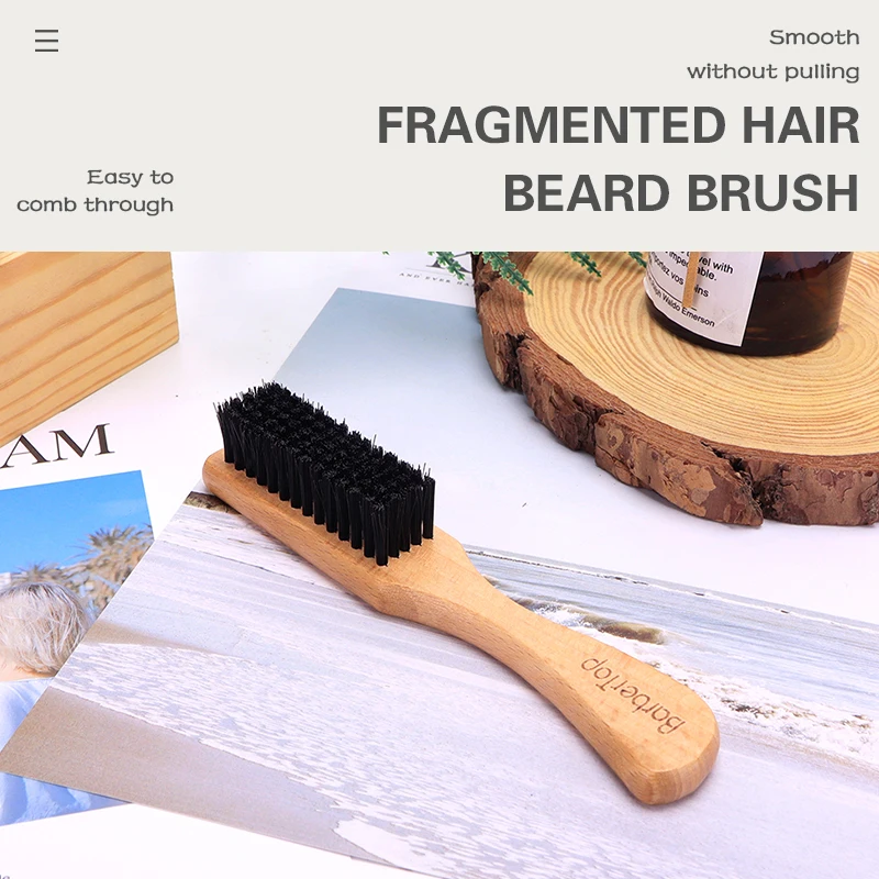 

BarberTop Wood Handle Hairdressing Soft Hair Cleaning Brush Retro Neck Duster Broken Remove Comb Hair Styling Salon Tools