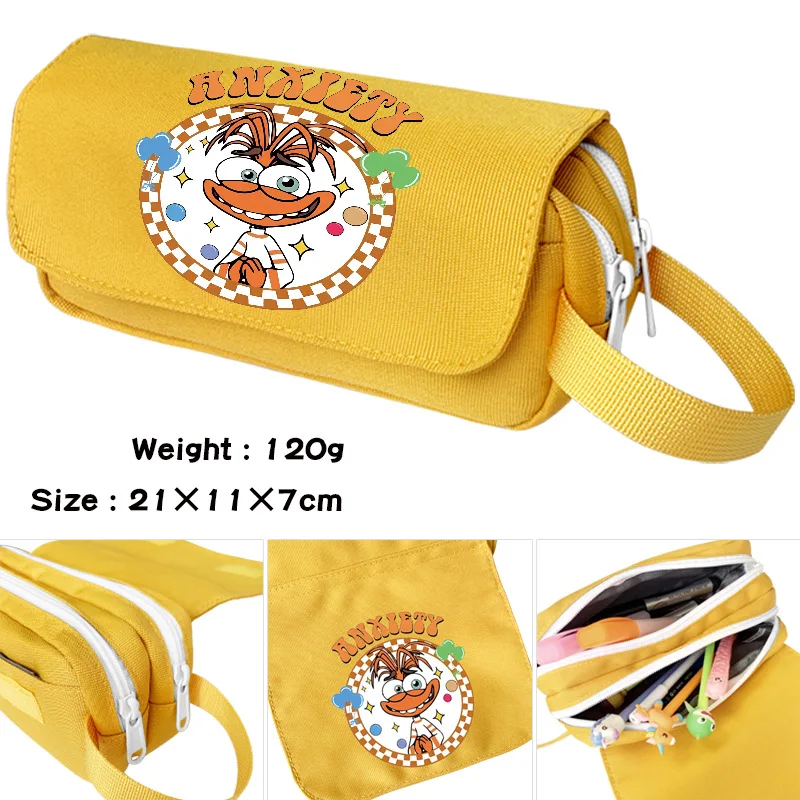 Cartoon Inside Out 2 Student Stationery Bag Cute Pencil Case Angry Joy Sad Large Capacity Pen Bag Kids Christmas Gift Toy