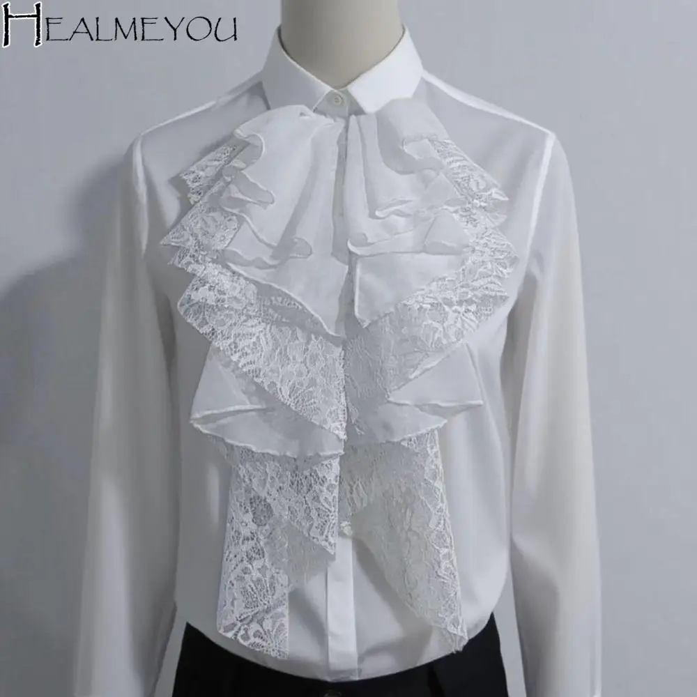 

Милый съемный многослойный кружевной накладной воротник, регулируемый элегантный дизайнерский воротник с рюшами, DIY изысканный искусственный кружевной воротник для женщин