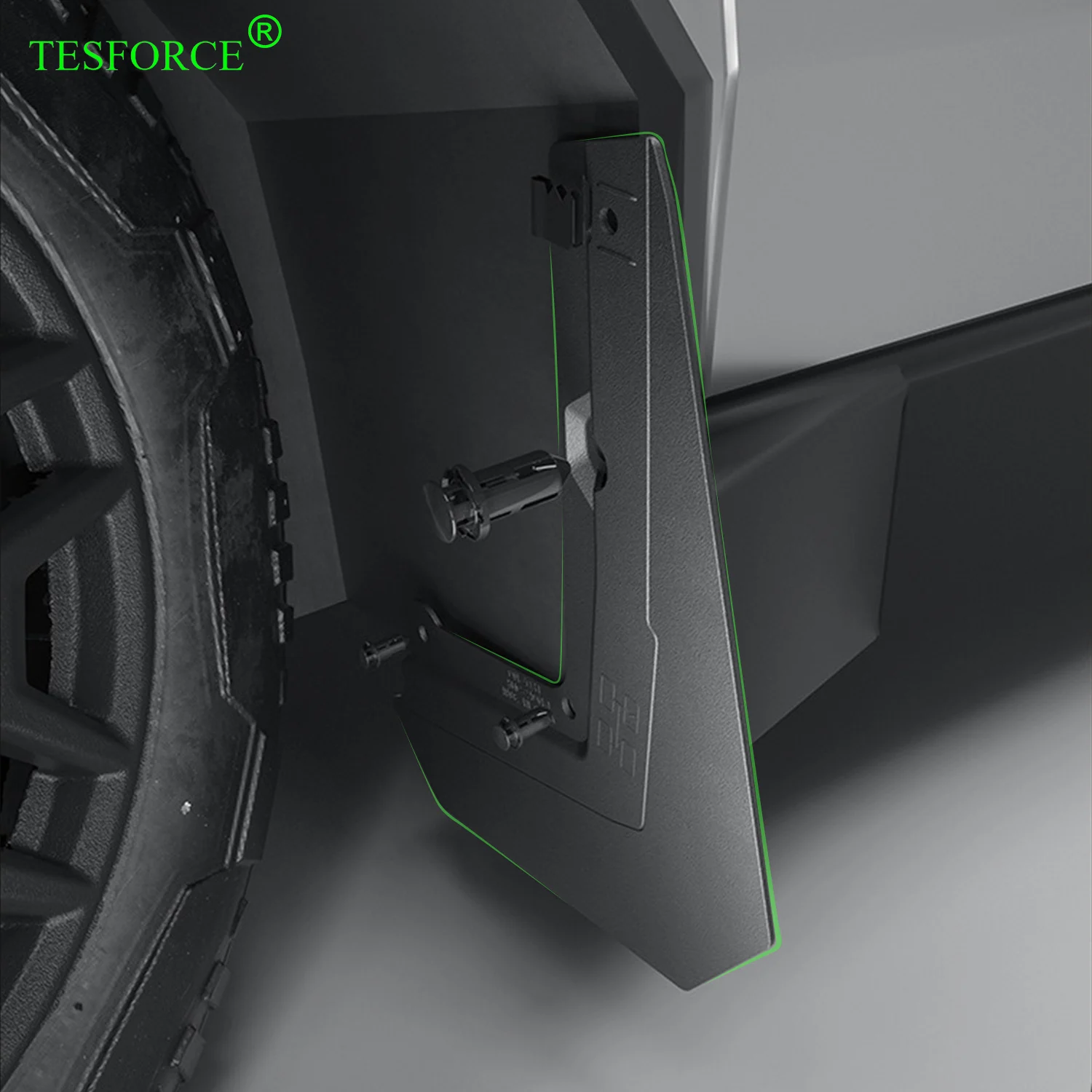 

For Tesla Cybertruck Wheel Mudguard Set TPE Invisible Silt Blocking Plate Non-destructive Installation Block Mud Anti-scratches