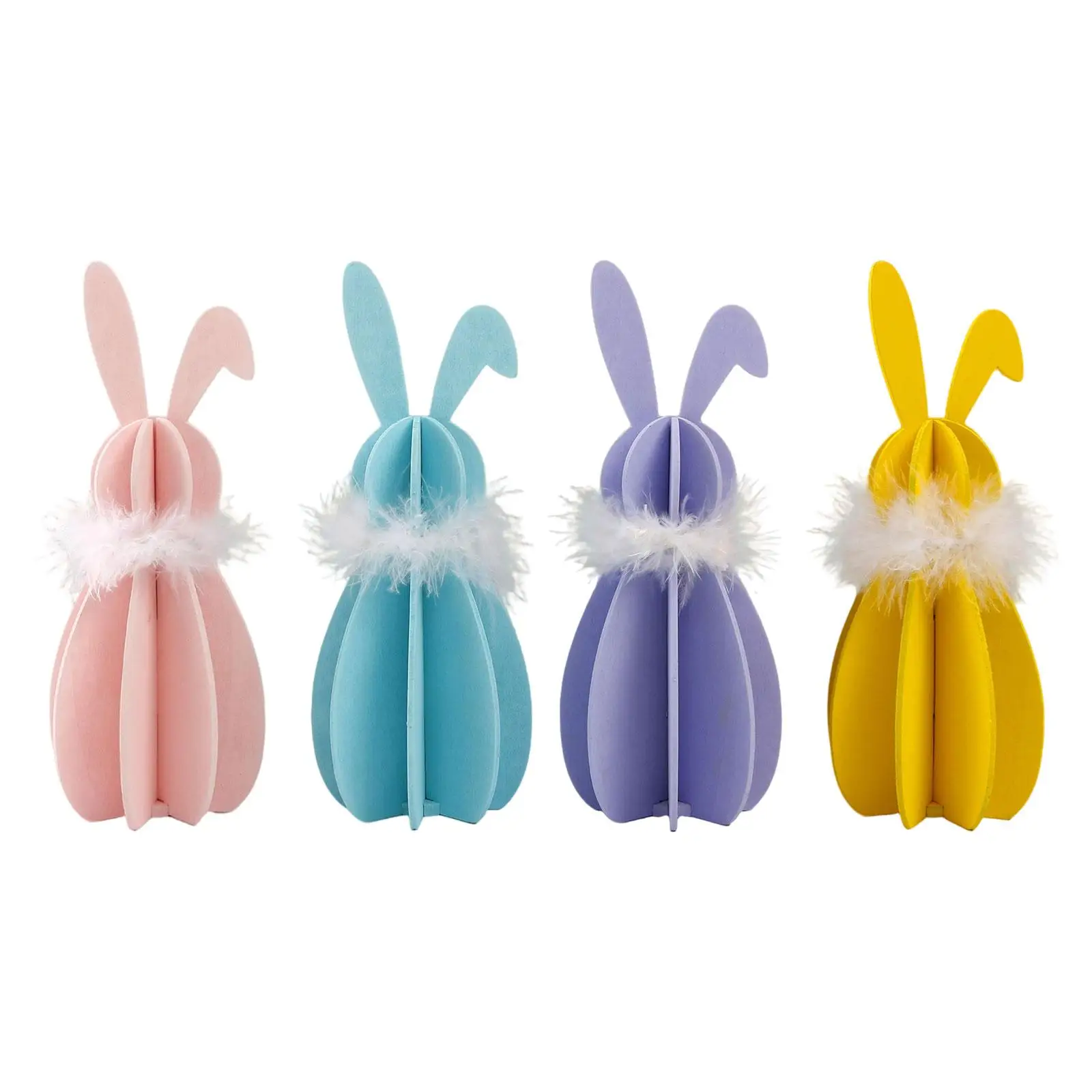 Easter Bunny Decoration Freestanding Novelty Wood Rabbit Figurine Easter Bunny Wooden Sign for Mantel Shelf Home Tiered Tray