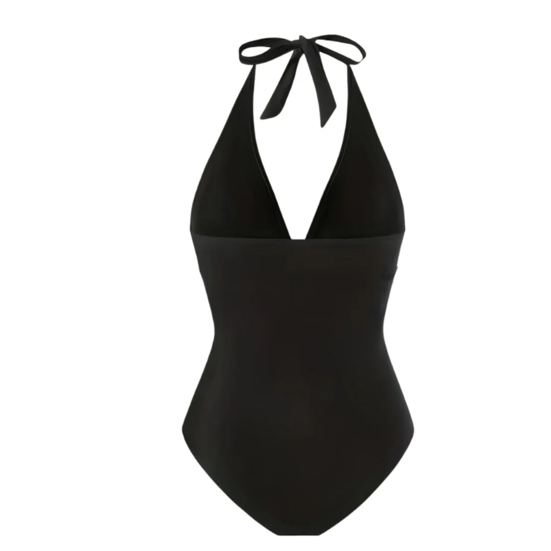 S - XL Neu mit Rock, tiefer V-Ausschnitt, Neckholder, einteiliger Badeanzug, Damen-Bademode, gepolsterter Badeanzug mit Seestern-Motiv, Badeanzug, Schwimmanzug V7977 – Detail 5