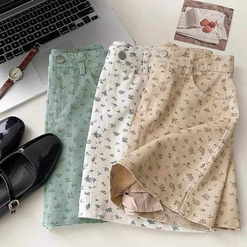 

Summer Floral Denim Skirt for Women Y2k High Waist Bodycon A-line Skirts 2025 New Simple All-match Falda Sexy Mujer
