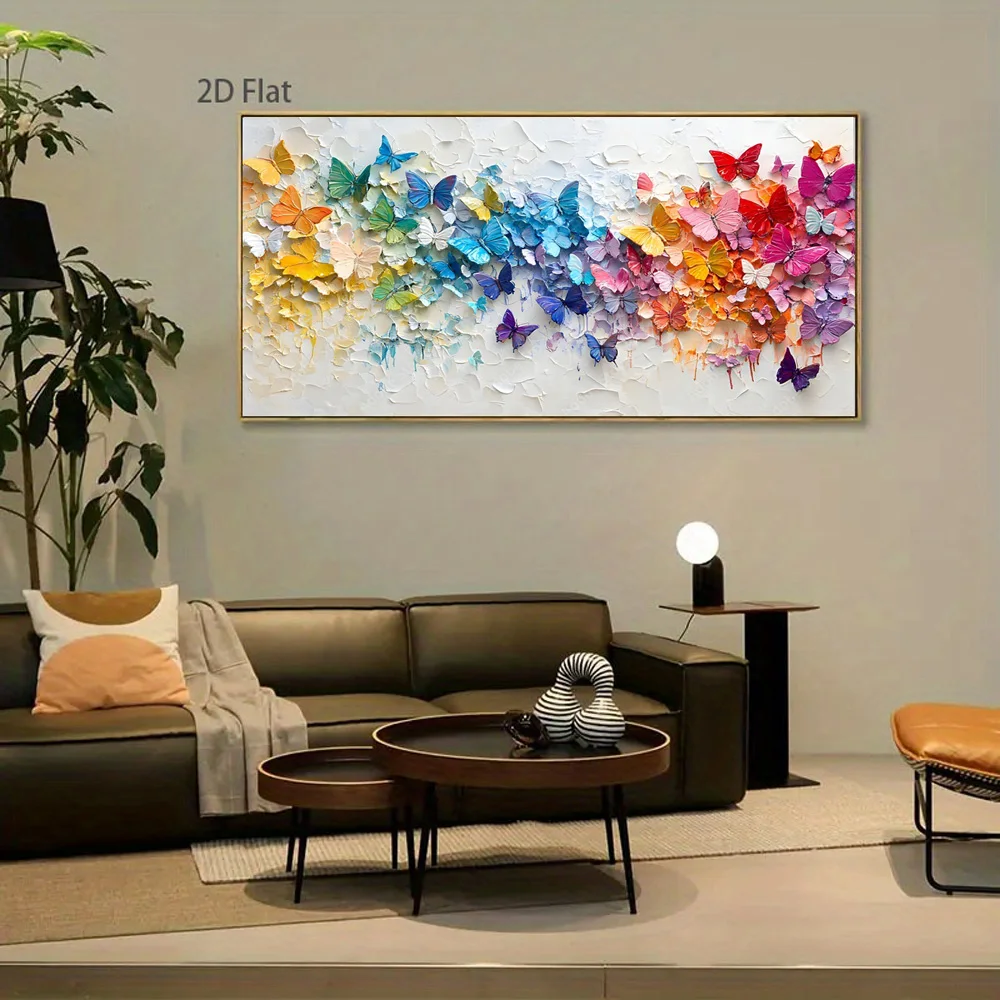 2D Vibrant Colorful Butterfly Modern Canvas Wall Art Prints Abstract Butterflies Decorative Wall Pictures Wall Posters