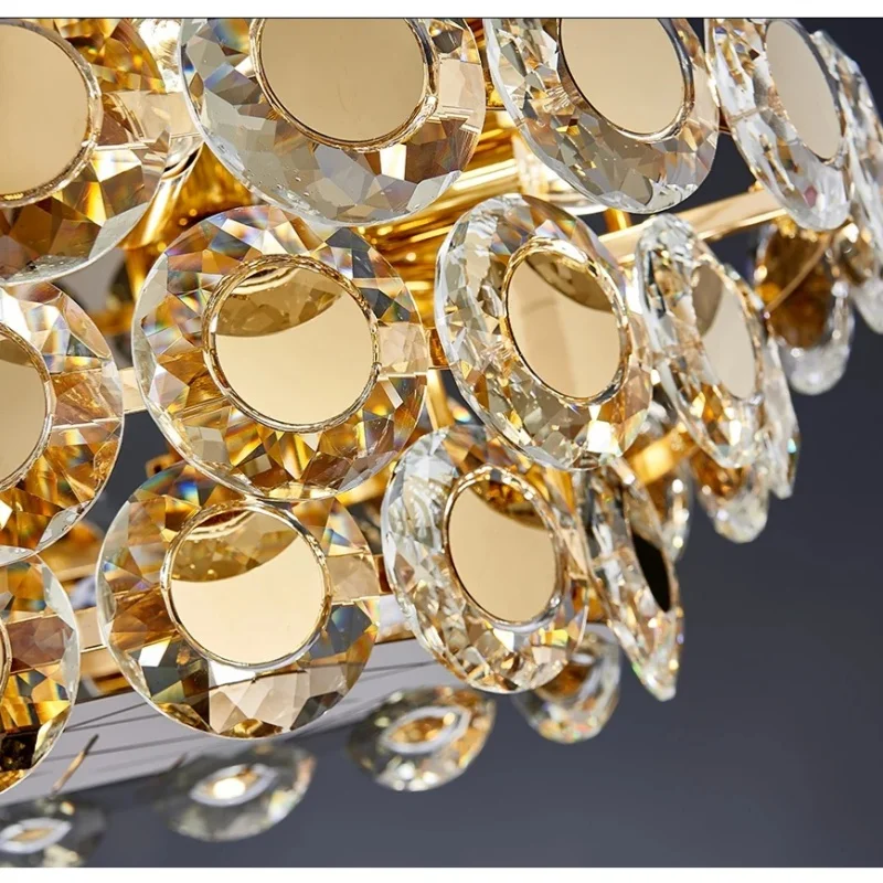 Modern LED Crystal Chandelier Luxury Gold Lustres Round Cristal Lamp For Living Room Bedroom Creative Home Decor Ceiling Light