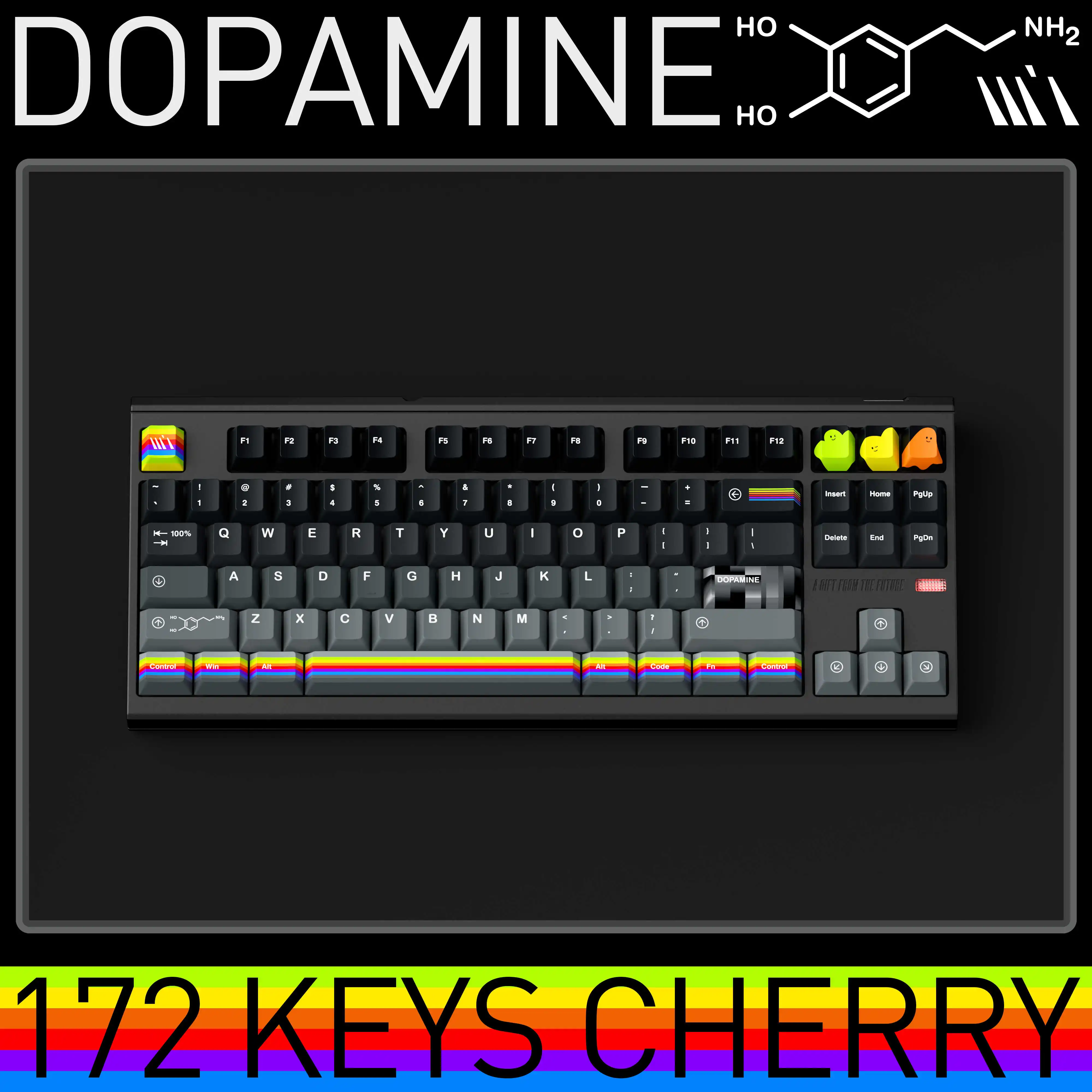 WUkds 172keys Dopamine Gradient Keycap original factory height PBT Five-Side Dye Sublimation MX Switches for Mechanical Keyboard