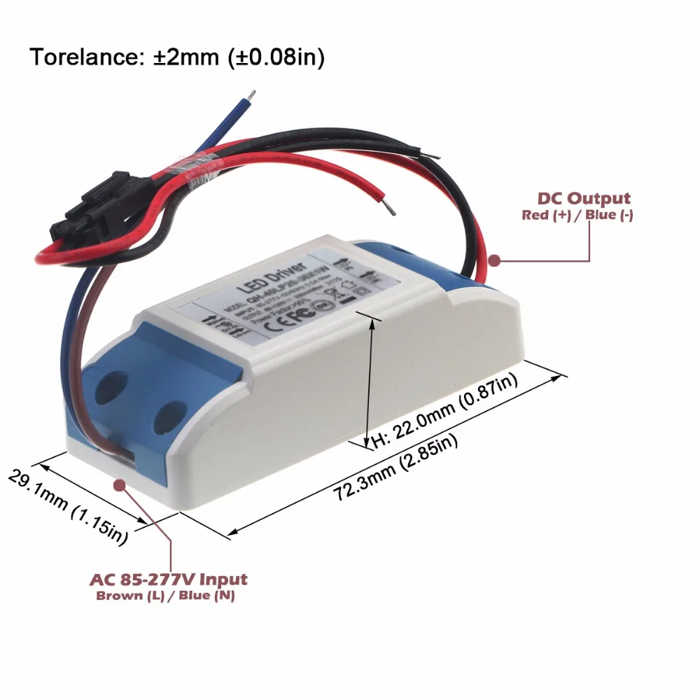 Constant Current LED Driver 450mA DC 12-20V 8W 10W 12W External Power Supply AC 100-240V 4-6X2W For 8 10 12 Watt COB Floodlight