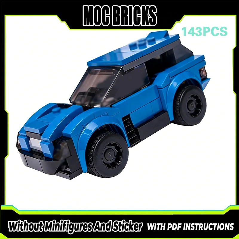 

City Car Model MOC Building Bricks Blue Sport Utility Vehicle Modular Technology Gifts Holiday Assemble Children Toys Suit