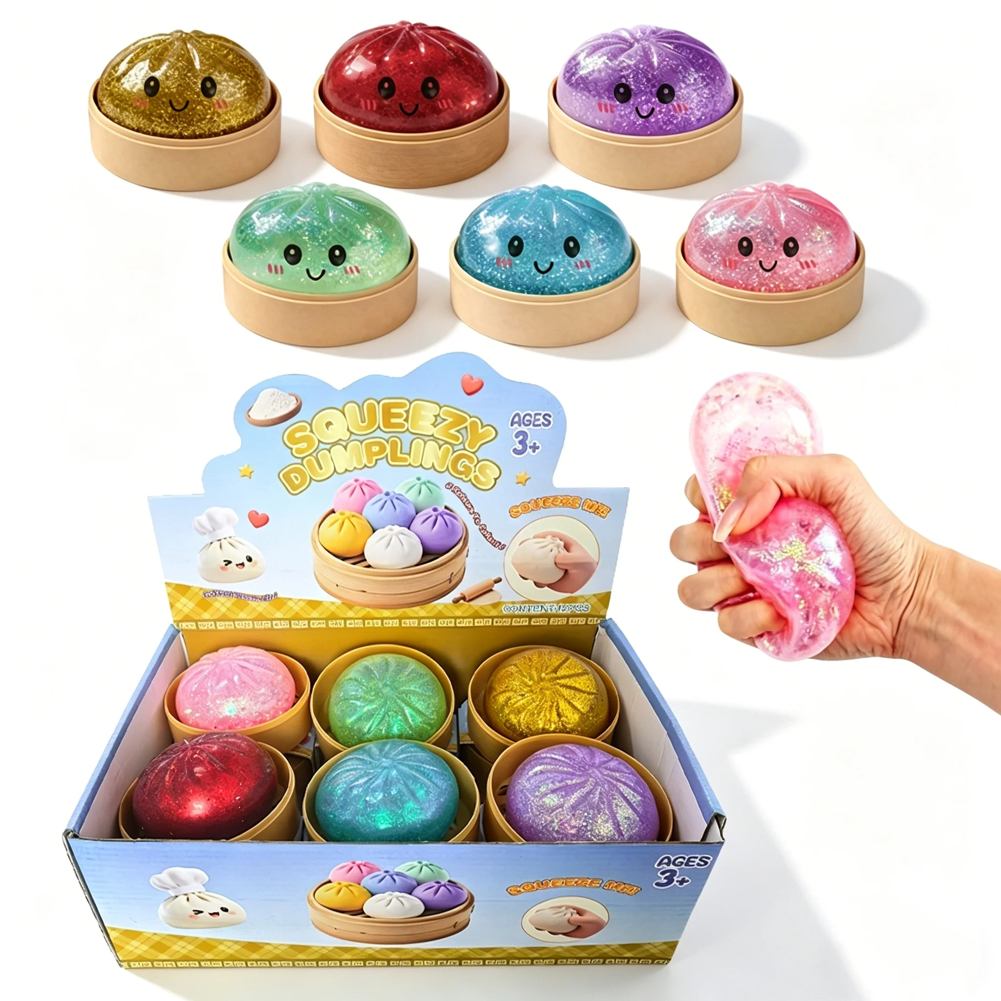 Squishy Sparkling Water Droplet Simulation Dumpling Squeezing Toy, A Relaxing And Stress Relieving Toy For Children And Adults