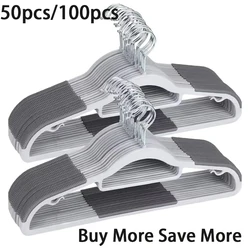 Hangers 50/30/20/10/1pack Space Saving Coat Hanger Upgraded Rubber Stripe Non-Slip Pants Hangers 360° Swivel Hook Clothes