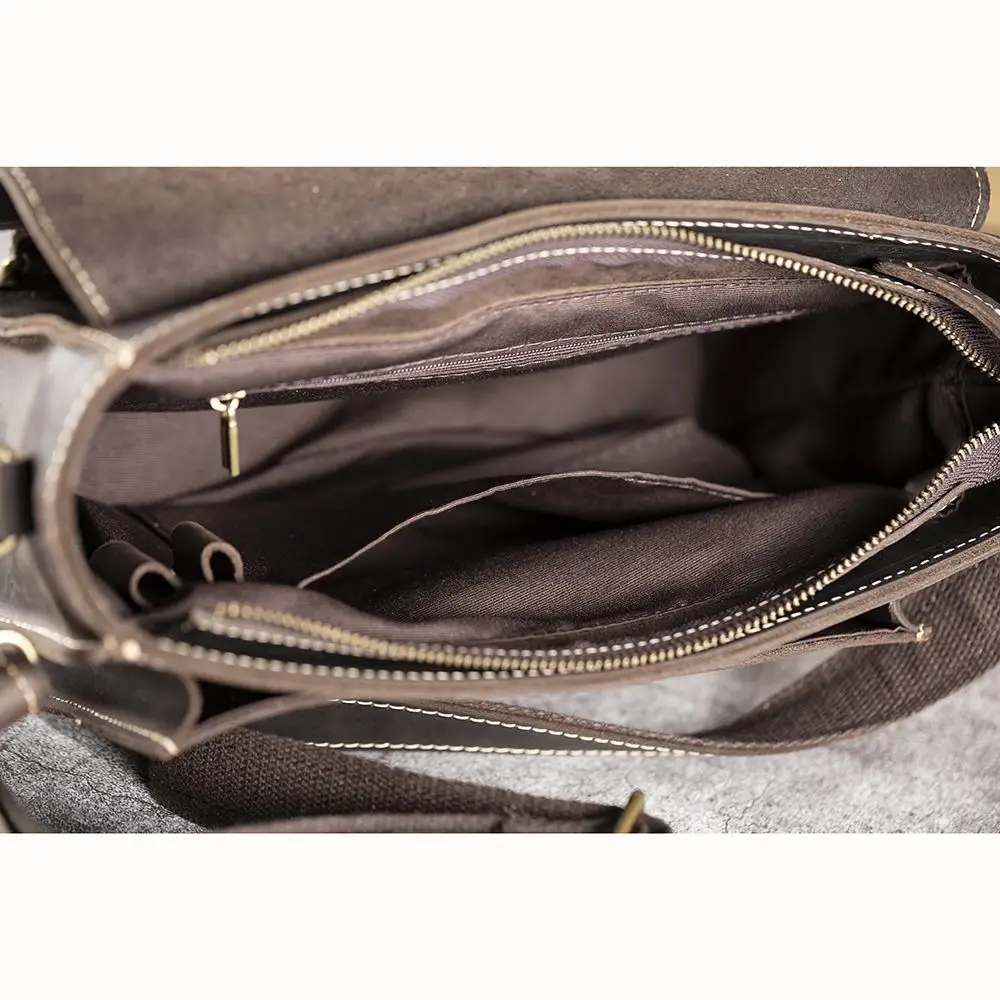 2027 New Luxury Men's Handbags Crazy Horse Leather Genuine Leather Male Shoulder Bag Crossbody Bag Men Boy Brand Messenger Bags
