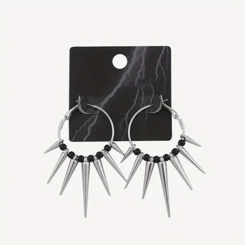 Boucles d'Oreilles Punk Minimalistes, Style Gothique Foncé, Plusieurs Pointes Coniques, pour ixen Plein Air, Hip Hop, 1 Paire