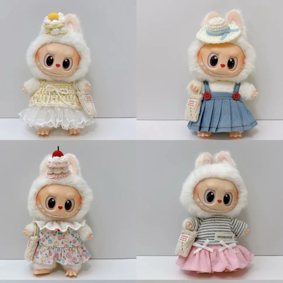 

Одежда для кукол Labubu, кукла Labubu, 17 см, одежда для куклы Labubu, праздничная одежда для сидения, 10 см, милая повседневная плюшевая сменная юбка