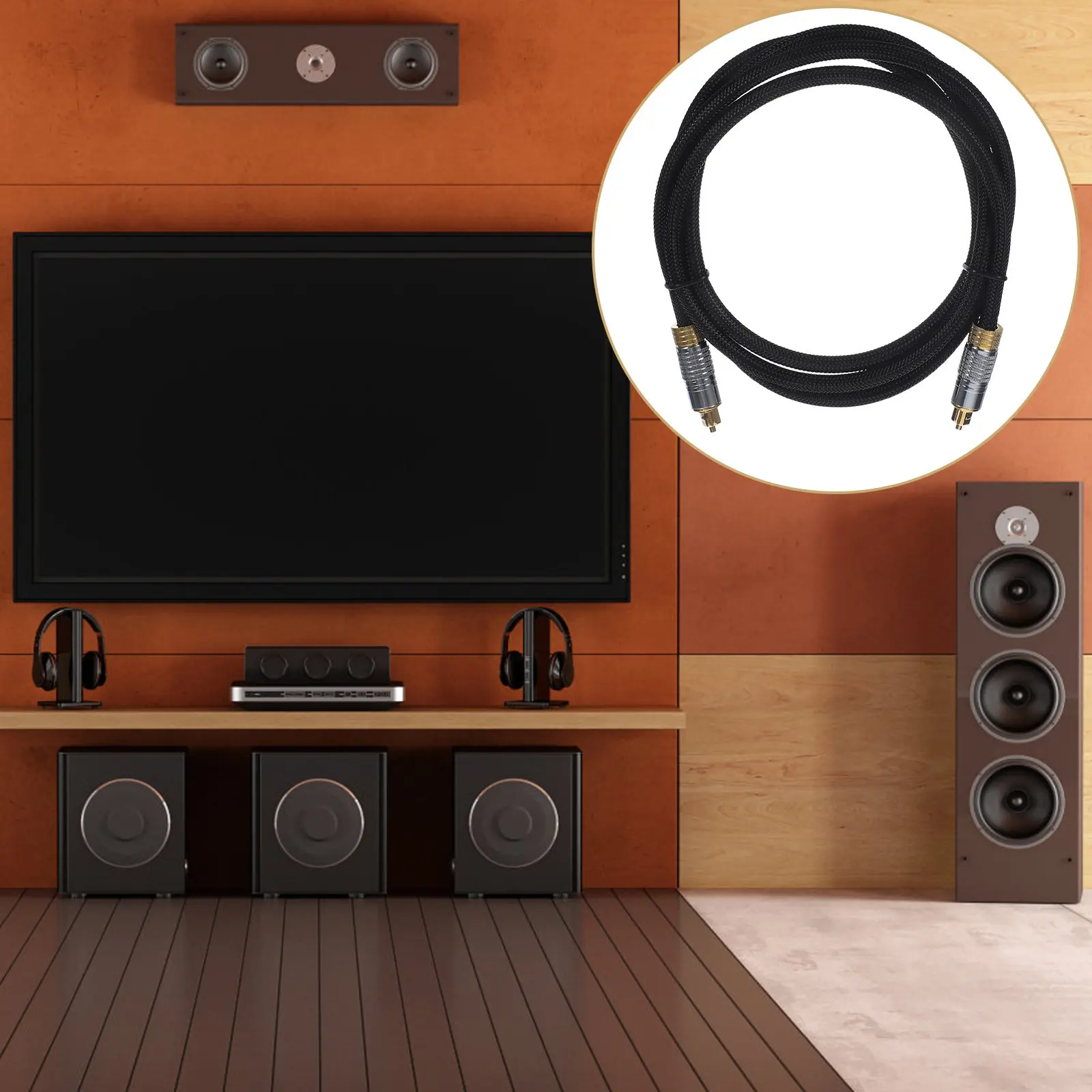 Optical Audio Cable 1.5m High Reliability Fiber Digital Audio Cord Compatible with Amplifier Sound Bar TV Console