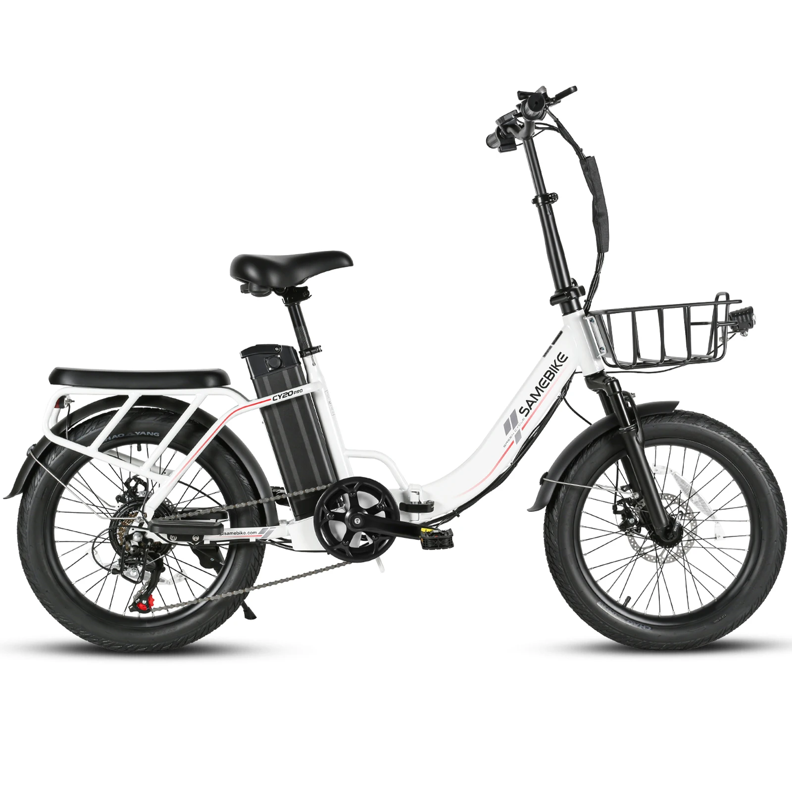 Samebike CY20 Pro Klappbares Elektrofahrrad Mit 48V 13Ah Abnehmbarem Akku, 20 Zoll E-bike Mountainbike für Erwachsene, 7-Gang, 25 km/h und Reichweite bis 100km