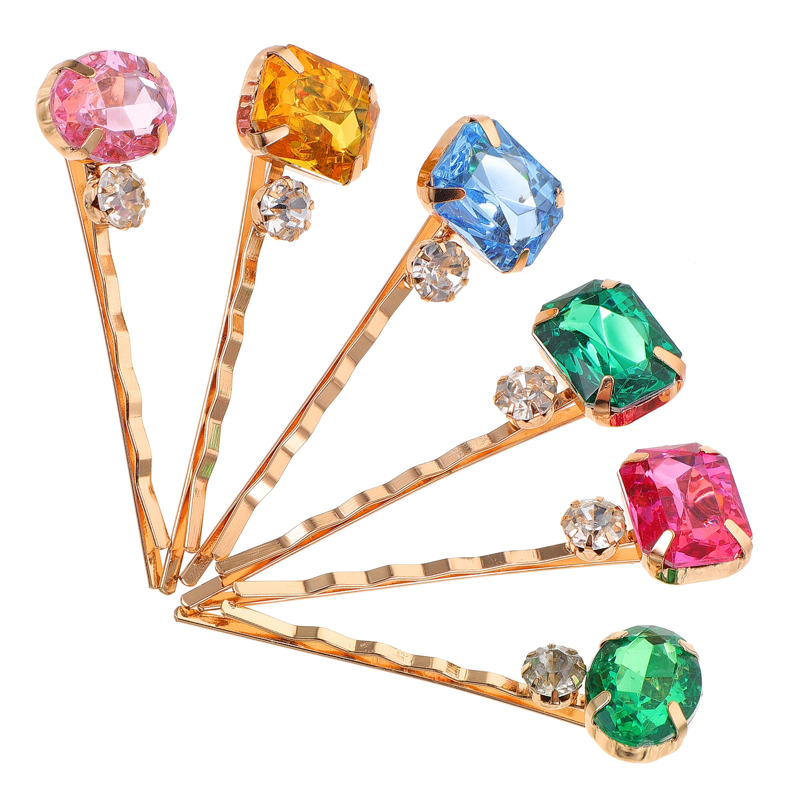 

12 Pcs Rhinestone Hair Clips Acrylic Drilling Women Wedding Accessories Proms Durable Alloy Hair Decorations Styling Sectioning
