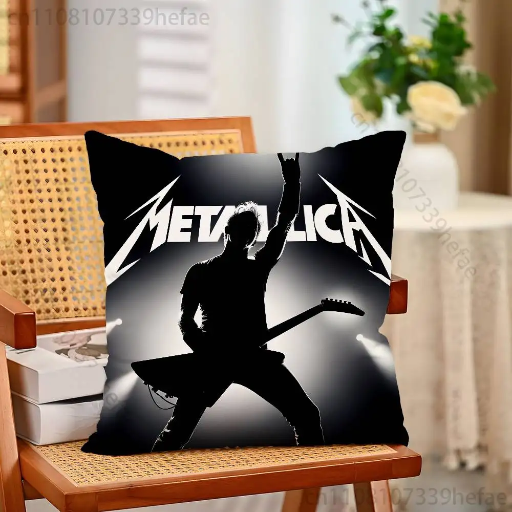 M-Metallica Band-Kissenbezüge für Schlafzimmer, Wohnzimmer, Sofa, Heimdekoration, Polyester-Kissenbezug mit Reißverschluss – Detail 10